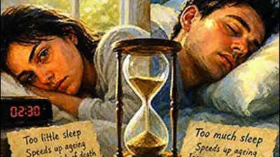 Sleeping too little, or too much, could speed up aging