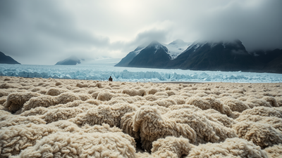 Swiss scientists covered part of an Alpine glacier with sheep's wool, but the natural material slowed melting almost as well as synthetic covers