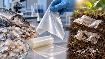 Scientists turned discarded fish scales into flexible biodegradable plastic film that breaks down in soil within 8 weeks