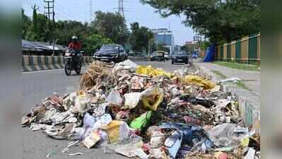 Sanitation workers’ strike enters third day, garbage piles up on Noida roads