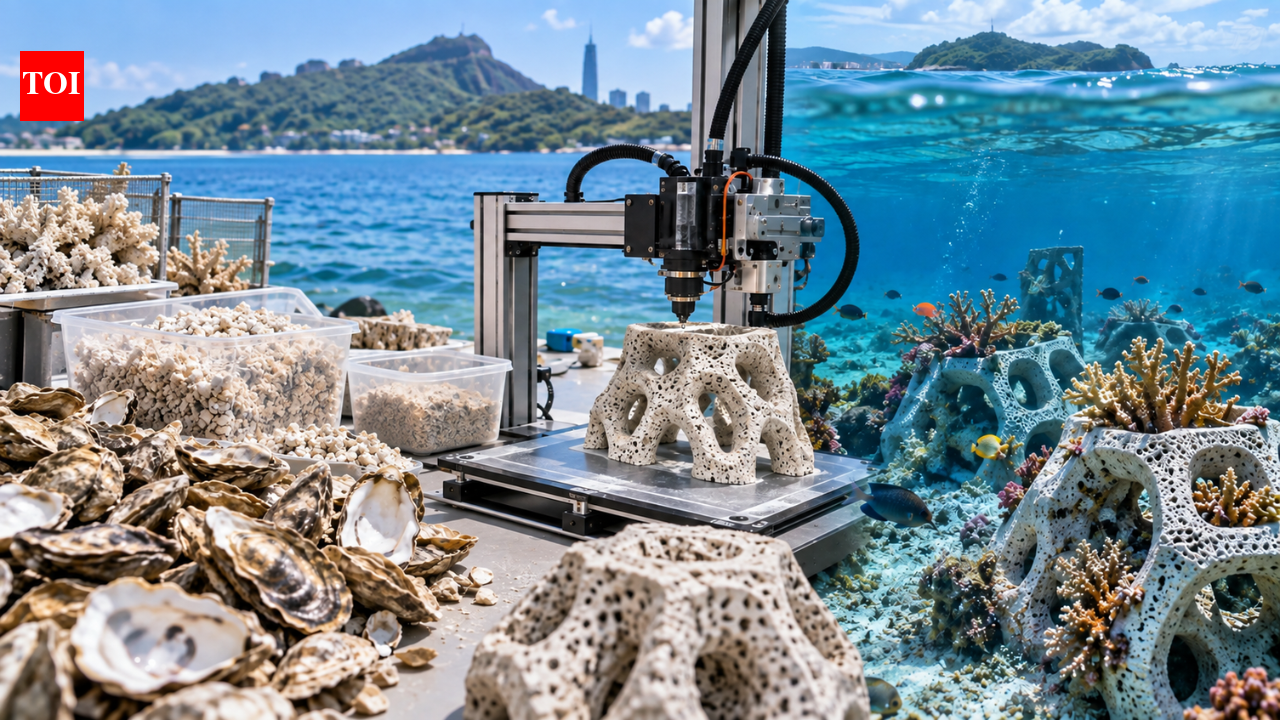 Taiwanese students turn oyster shells and coral waste into 3D-printed reef structures