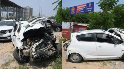 Dwarka Expressway horror at 1.50am: DU student's speeding car tears through barricades, crushes 3 workers