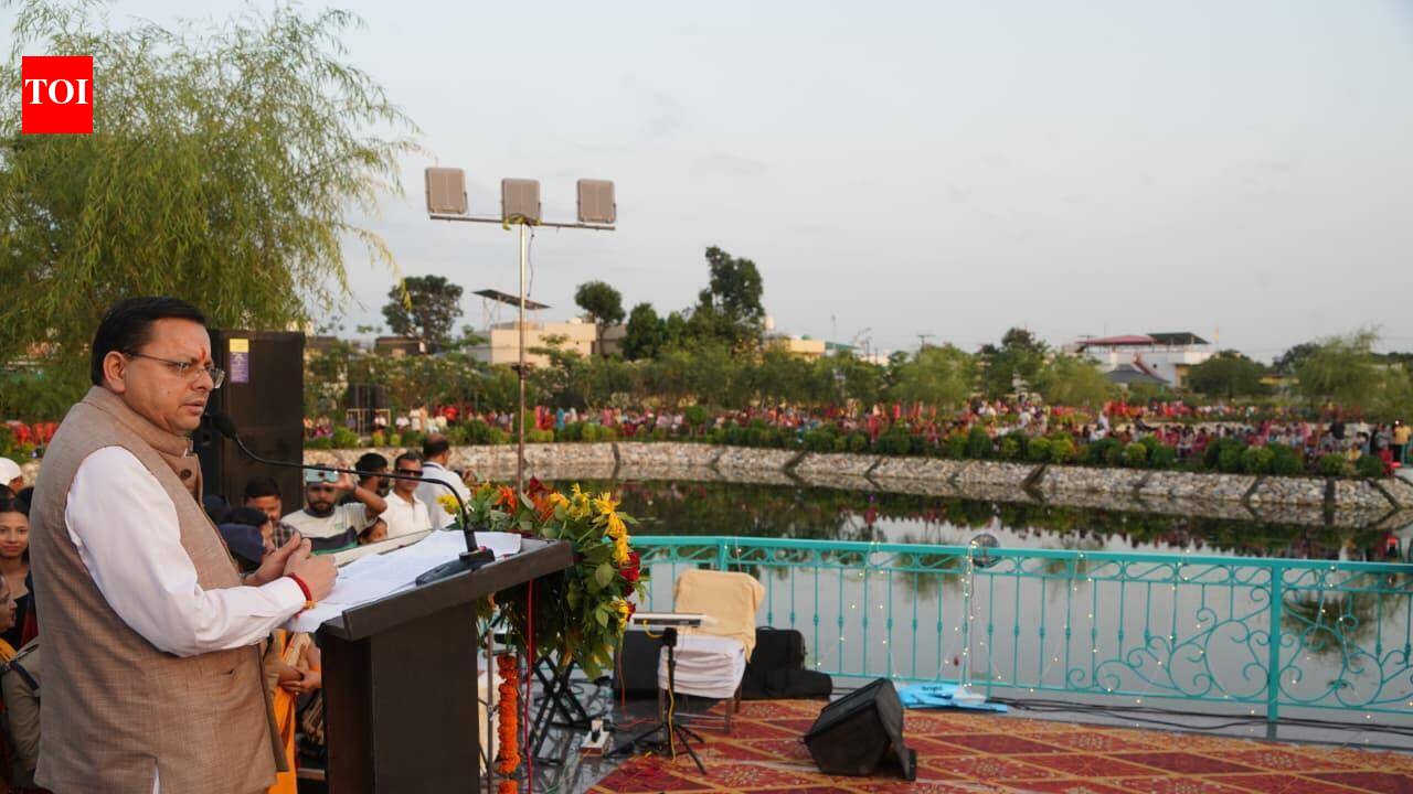 Dhami inaugurates Rs 8.6cr ‘Jal Srishti Park’ in Dehradun | Dehradun ...
