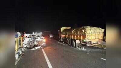 3 Transco staff killed as speeding car rear-ends truck in Karimnagar district