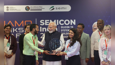 NIT Rourkela shows indigenous security chip to PM Modi at SEMICON