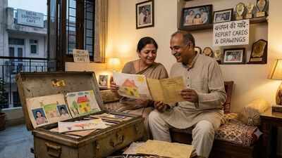 Psychology says parents who keep old report cards and childhood drawings may be preserving a part of their own life story, not just memories