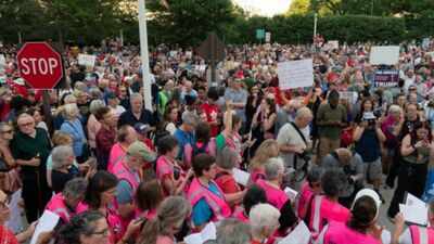 Watch: Thousands protest outside Kennedy Center over Trump’s threat to demolish iconic venue