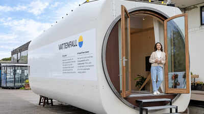 Retired wind turbines are being transformed into tiny solar-powered houses and recycled skis by a Swedish company