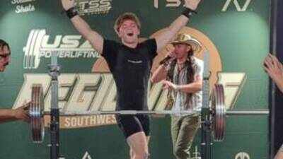 At 17, New York student Liam Anderson breaks national bench press record with 396 pounds, then breaks his own record again with 402 pounds