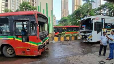 BEST bus catches fire after head-on collision with private, driver injured