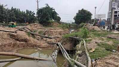 8 months on, unfinished stormwater drain near Sector 70A disrupts traffic, troubles residents
