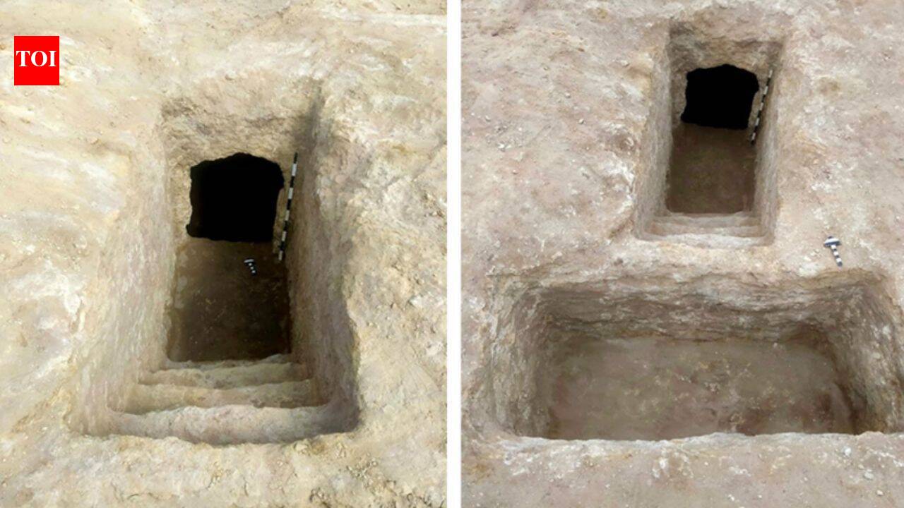 Egyptian archaeologists uncovered rare rock-cut tombs at an ancient Nile Delta site