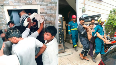 Man trapped between lift and wall in Hyderabad's Moosapet, rescued after 1.5-hour operation