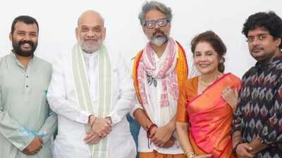 Team 'Hanuman Ansh' meets Amit Shah in Delhi after the film crosses Rs 300 crore, Home Minister speaks about Neem Karoli Baba during interaction