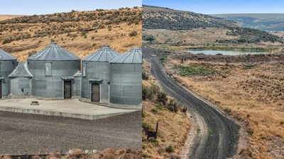 A 386-acre Washington ranch near Odessa, with four grain silos converted into living quarters, a private pond and water rights, has hit the market for $895,000
