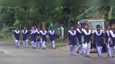 Ashram school students walk 8 km over water, power & food woes