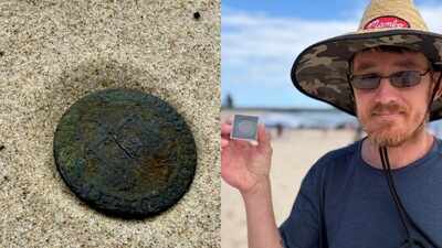 Metal detectorist stumbles on a 140-year-old Zanzibar coin while beachcombing in Australia