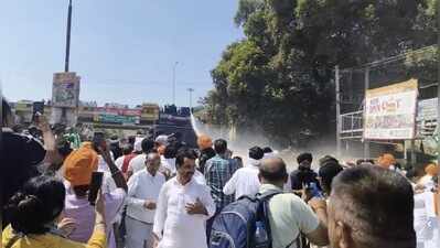 Tear gas, water cannons: Cops stop farmers from blocking GT Road for early paddy procurement