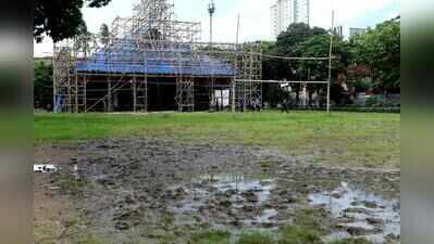 Durga Puja organisers take cover to minimise rain damage
