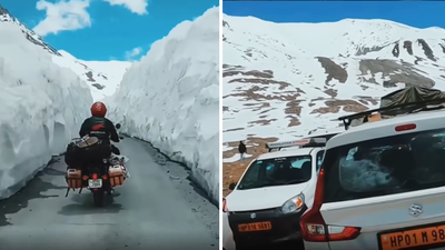 From a snow-buried pass to a traffic jam: Video shows how Baralacha La changed in 10 years - watch