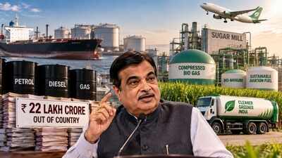 Nitin Gadkari says India is sending Rs 22 lakh crore out of country to import petrol, diesel, and gas; pushes sugar mills to make compressed bio gas, bio-manure, and sustainable aviation fuel