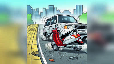 Constable arrested after car rams Activa carrying two; teenager injured