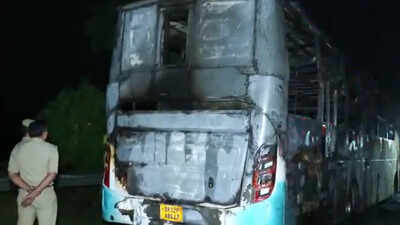 Several feared dead after moving bus catches fire on Yamuna Expressway near Noida airport