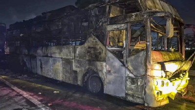 Yamuna Expressway bus fire: Driver, conductor arrested after 9 passengers killed