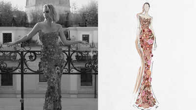 Claire Holt’s stunning Manish Malhotra gown steals the spotlight in Milan