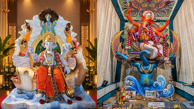 Ganeshas seated atop fish, peacocks and elephants charm MMR devotees