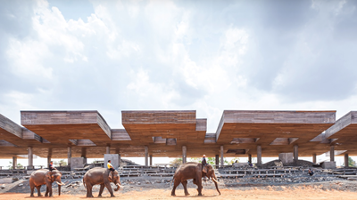 How piles of elephant dung outside a Thai village became sun-cured bricks for the sculptural Goya Tower