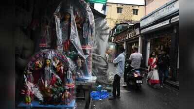 Rain Forces Kumartuli Artisans To Move Idols Indoors