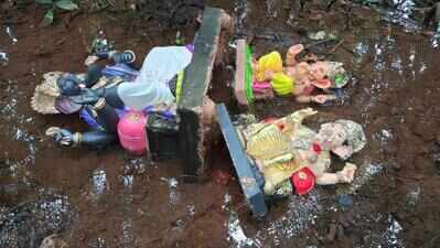 PoP Ganesh idols undissolved in several parts of Sattari