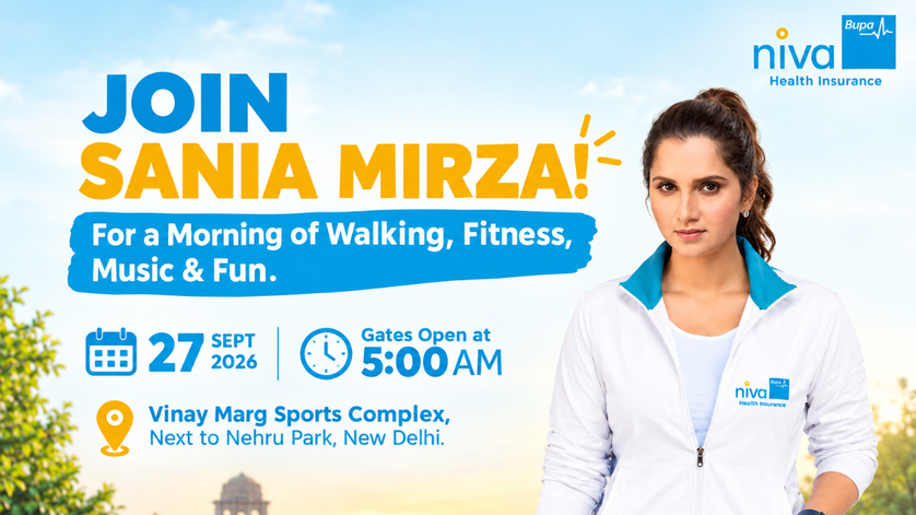 Tennis icon Sania Mirza to lead Niva Bupa’s ‘Walk for Healthy Cities’ on September 27