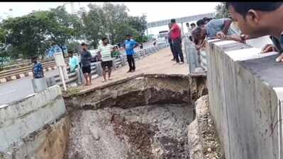 Newly built highway caves in Kendrapada