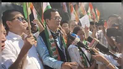 Arunachal Congress unit protests in Itanagar over vote theft