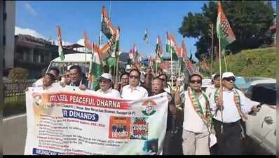 Arunachal Congress unit protests in Itanagar over vote theft