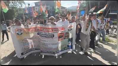 Arunachal Congress unit protests in Itanagar over vote theft