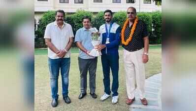 Rajasthan State Sports Council fetes double Asian Games medal winner Anantjeet Singh Naruka of Jaipur