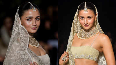 Alia Bhatt brings old-world glamour to Manish Malhotra’s Mijwan fashion show in ivory Chikankari