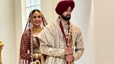 Diljit Dosanjh's 'Ambarsariya' co-star Monica Gill officially marries Brian Sharma in a traditional Sikh ceremony, a month after their court marriage - See pics