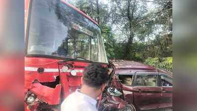 Two among 5 critically injured after MSRTC bus rams into 5 vehicles causing pile-up on Sion-Panvel highway in Maharashtra
