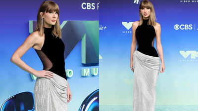 Taylor Swift finally delivers a red-carpet ‘serve’: Her black and silver VMAs gown has fans saying ‘That’s how you do it’
