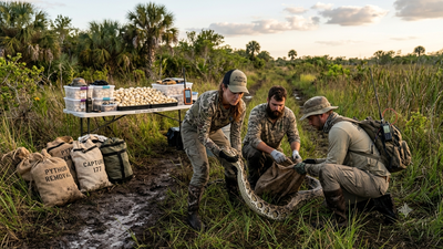 Florida’s python team followed 40 tagged male snakes and ended the season with 177 Burmese pythons removed and more than 4,100 eggs taken from the ecosystem