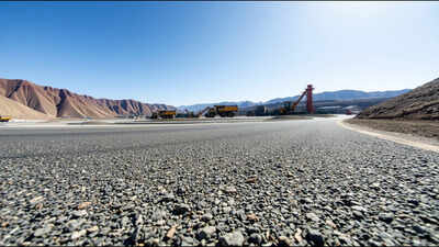 China's gold-copper mine built a road from mining waste; one section showed 97% lower deflection after 28 days