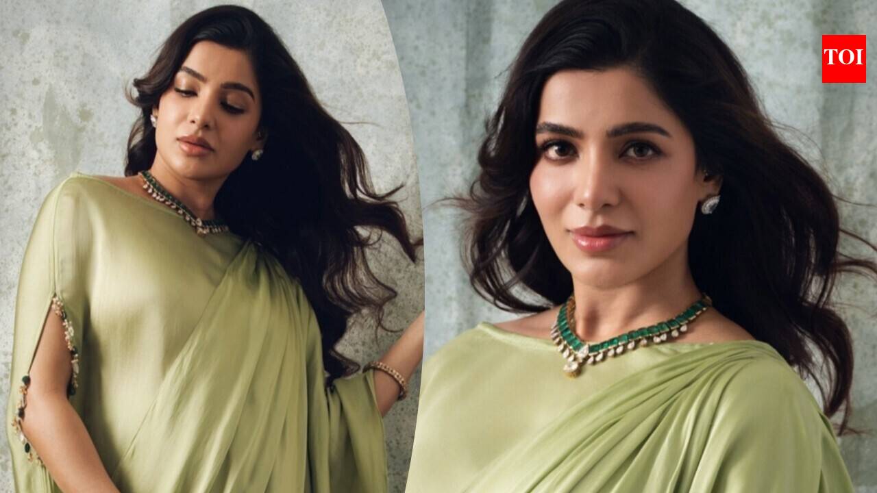 samantha ruth prabhu green dress flaunts her baby bump in and shares 'Mixed bag' of pregnancy moments; fans shower 'Maa Inti Bangaaram' actress with love Occasion:Spring