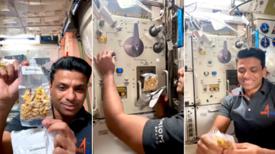 &ldquo;When your restaurant is travelling at 28,000 km/h&hellip;&rdquo;: Shubhanshu Shukla shows how he prepares his favourite mango salad in space