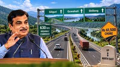 Nitin Gadkari says Rs 61,500 crore, 630-km highway corridor to link Siliguri with Guwahati, Shillong; high-speed between UP & North East in works to cut travel time drastically