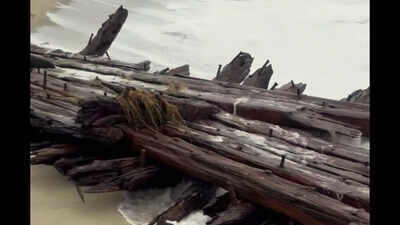 In 1884, the Warren Sawyer ship wrecked while carrying cotton and scrap; today, its remains were found on a Massachusetts island after a cyclone hit the region