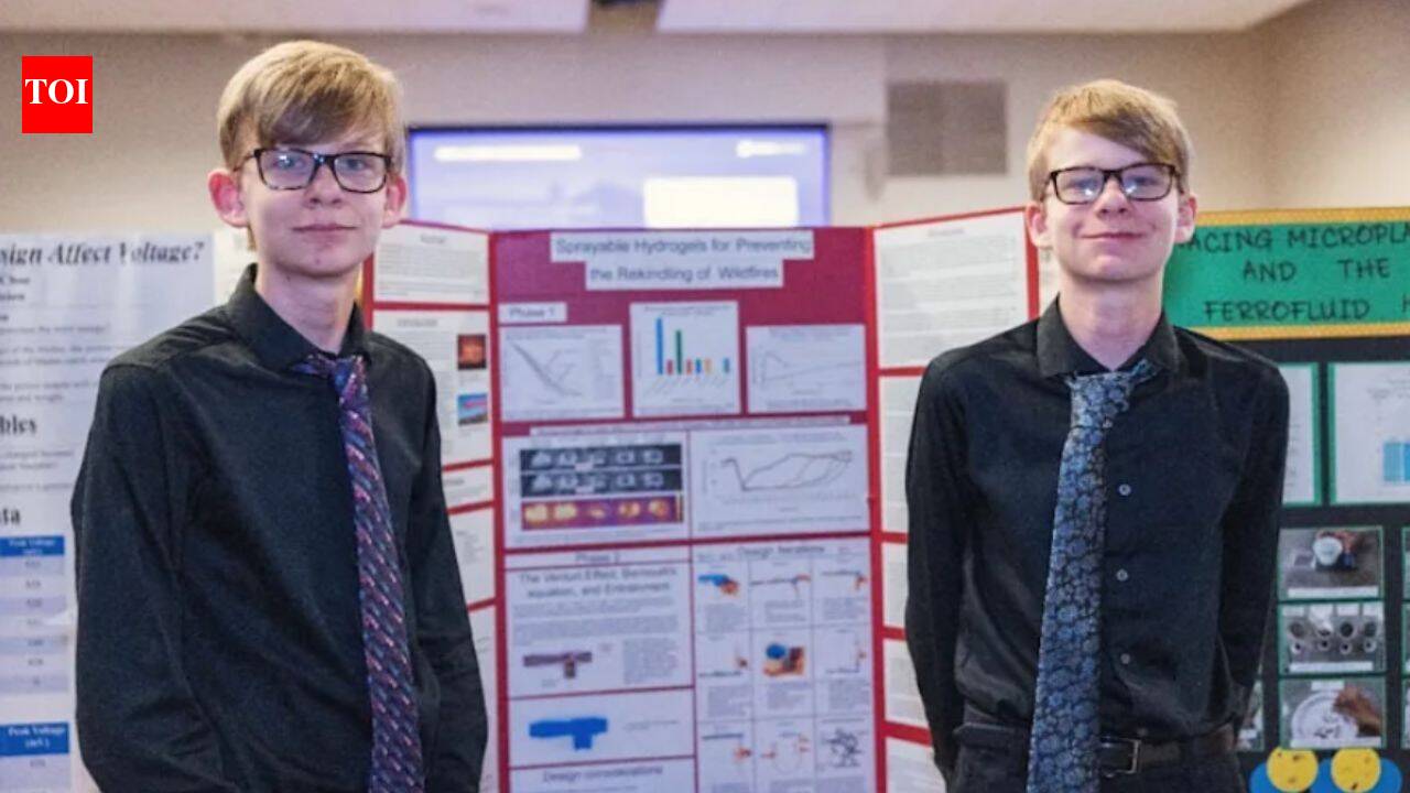Meet Riverside twins whose wildfire-inspired hydrogel kept hot material from reigniting 9x longer than water